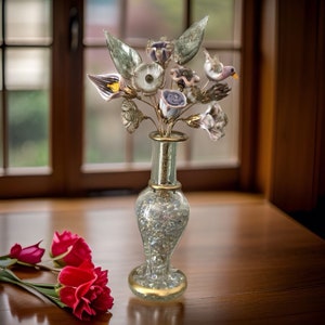 Florence by Moonlight Glass Flower Designer Bouquet, Miniature Glass Flowers, Romantic Bouquet image 6