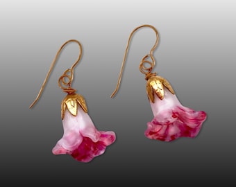 Morning Glory Lampwork Earrings