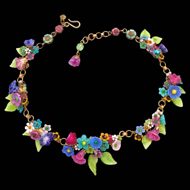 Wildflower Garden Flower Necklace Etsy