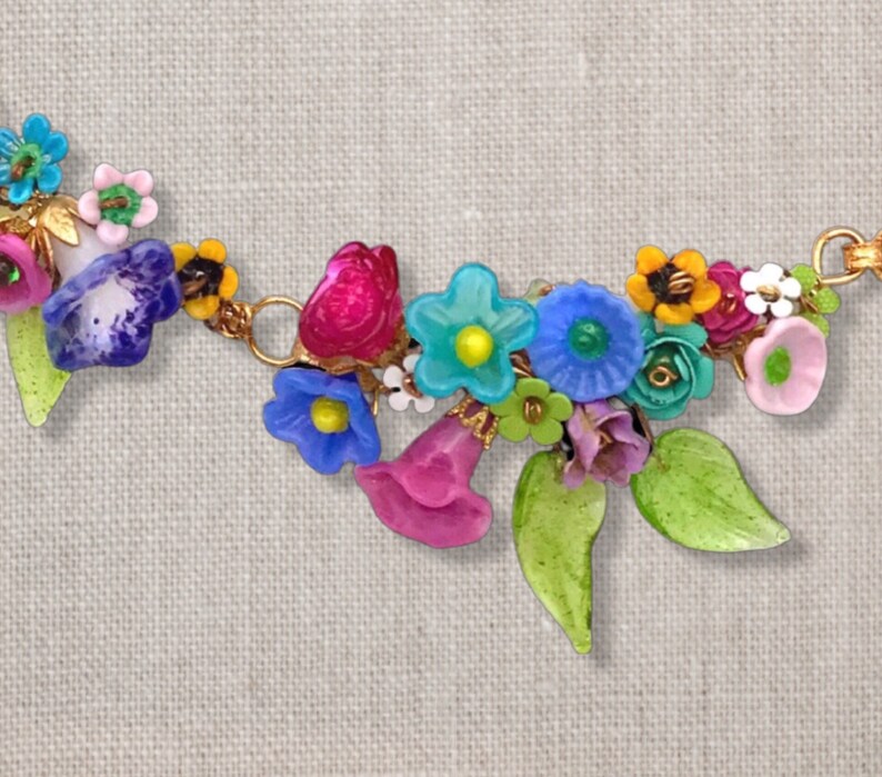 Wildflower Garden Flower Necklace Etsy