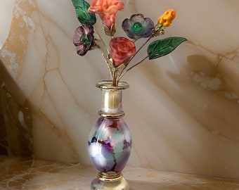 Adobe Rose Mini Glass Flower Sampler Bouquet with Vase