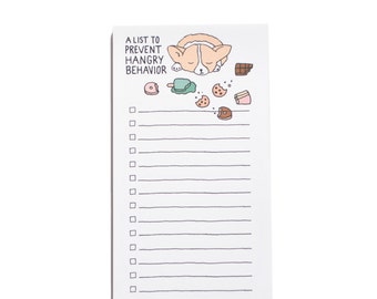 Hangry Skinny Grocery List, Corgi Notepad, Dog Notepad, To Do List, Market List, Funny Gift, Back to School, Apartment, Corgi Gift