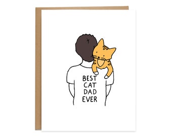 Cat Dad Card, Dad Birthday Card, Cat Card, Orange Tabby Card, Cat Dad, Father's Day, Father Birthday, Cat Daddy, card for dad