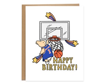 NY Knicks Birthday Card, Basketball Birthday Card, New York, NYC, Happy Birthday, Knicks Gift, Basketball Fan, New Yorker