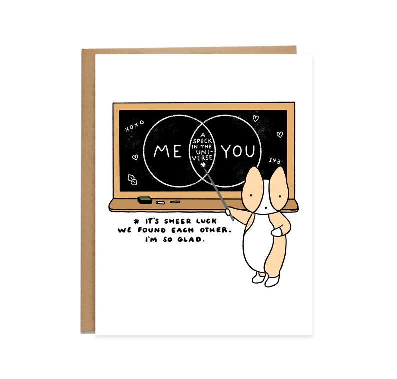 Venn Diagram Card, Valentines Corgi Card, Corgi Love Card, Millennial, Valentines card, Nostalgic image 1