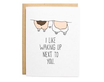I Like Waking Up Next to You Corgi Card, Corgi Dog Card, Corgi Butt, Corgi Anniversary Card, Valentines Card, Funny Valentine Card