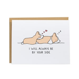 Karta Always By Your Side, Karta Corgi, Karta Rocznicowa Corgi, Karta Miłosna Corgi