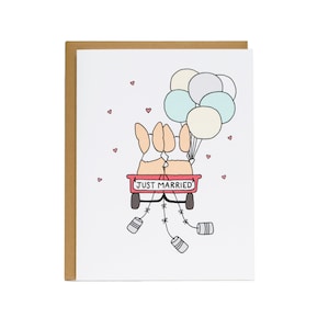 Cartão de casamento com carroça, cartão de casamento com cachorro fofo, cartão de casamento com cachorro, cartão de casamento com corgi