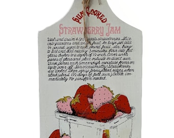 Vintage Strawberry Jam Recipe Kitchen Decor