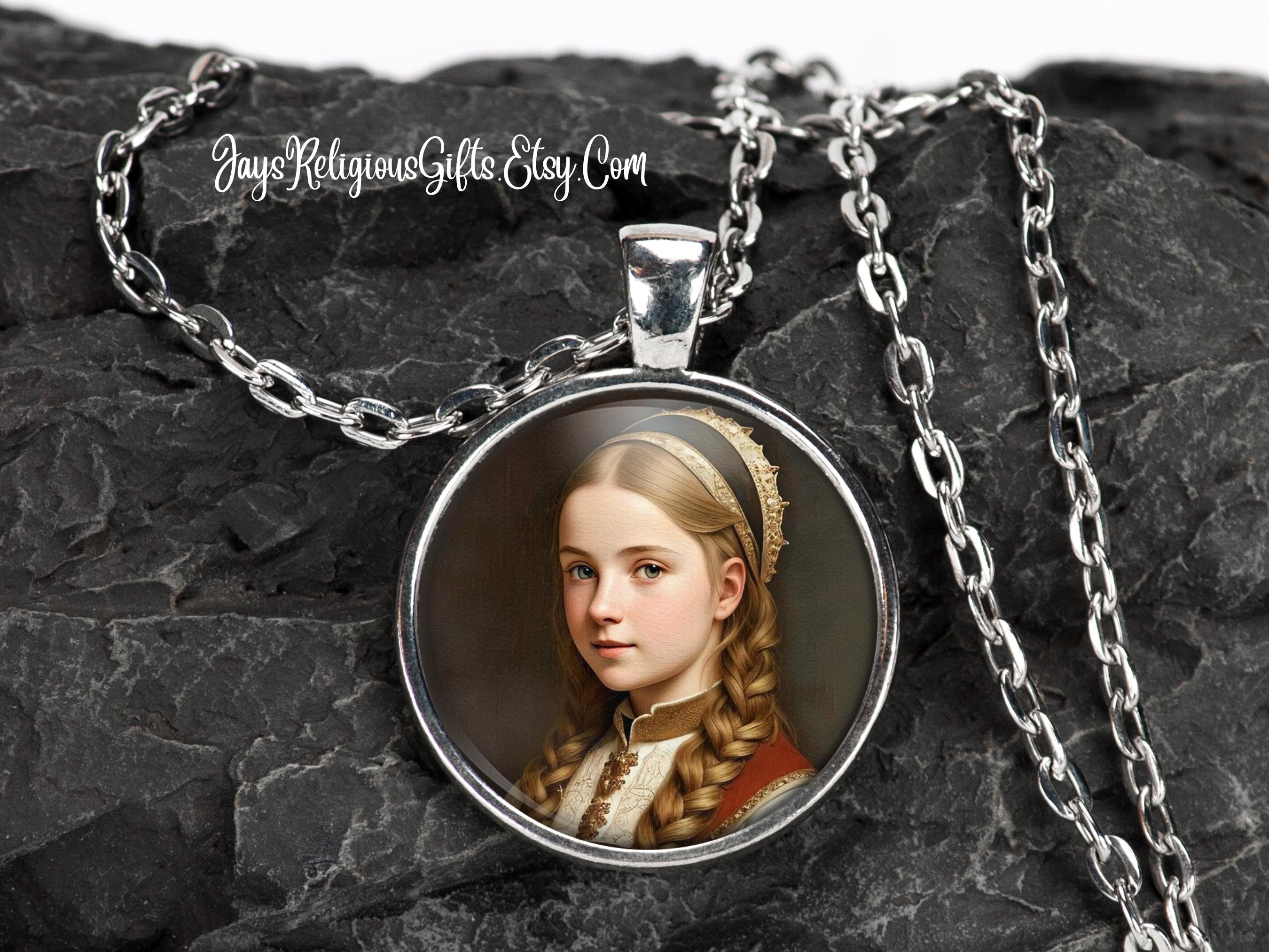Saint Lidwina of Schiedam Silver Necklace - Catholic Patron Saint ...