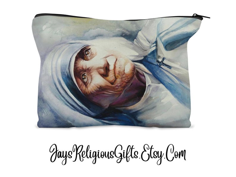 Mother Teresa of Calcutta Rosary Pouch - Custom Zippered Case for Her ...