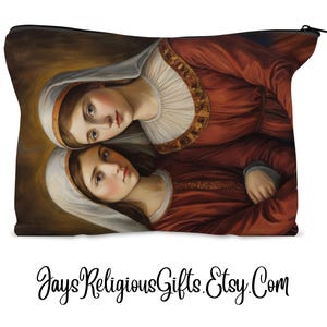 Saint Perpetua and Felicity Rosary Pouch - Custom zippered Case for her - Catholic Saint Case for Rosary Beads - Religious Gift for Women