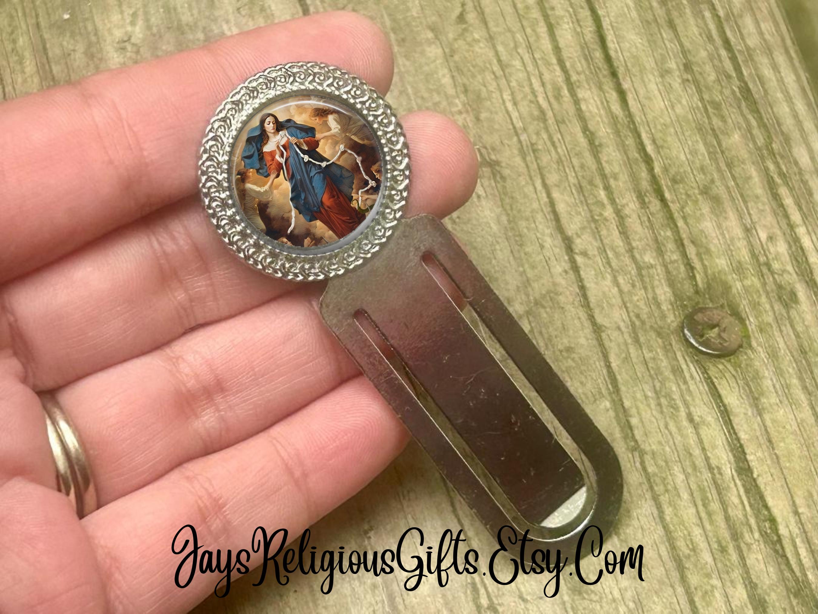Our Lady Undoer of Knots Silver Photo Bookmark - Catholic Patron Saint ...