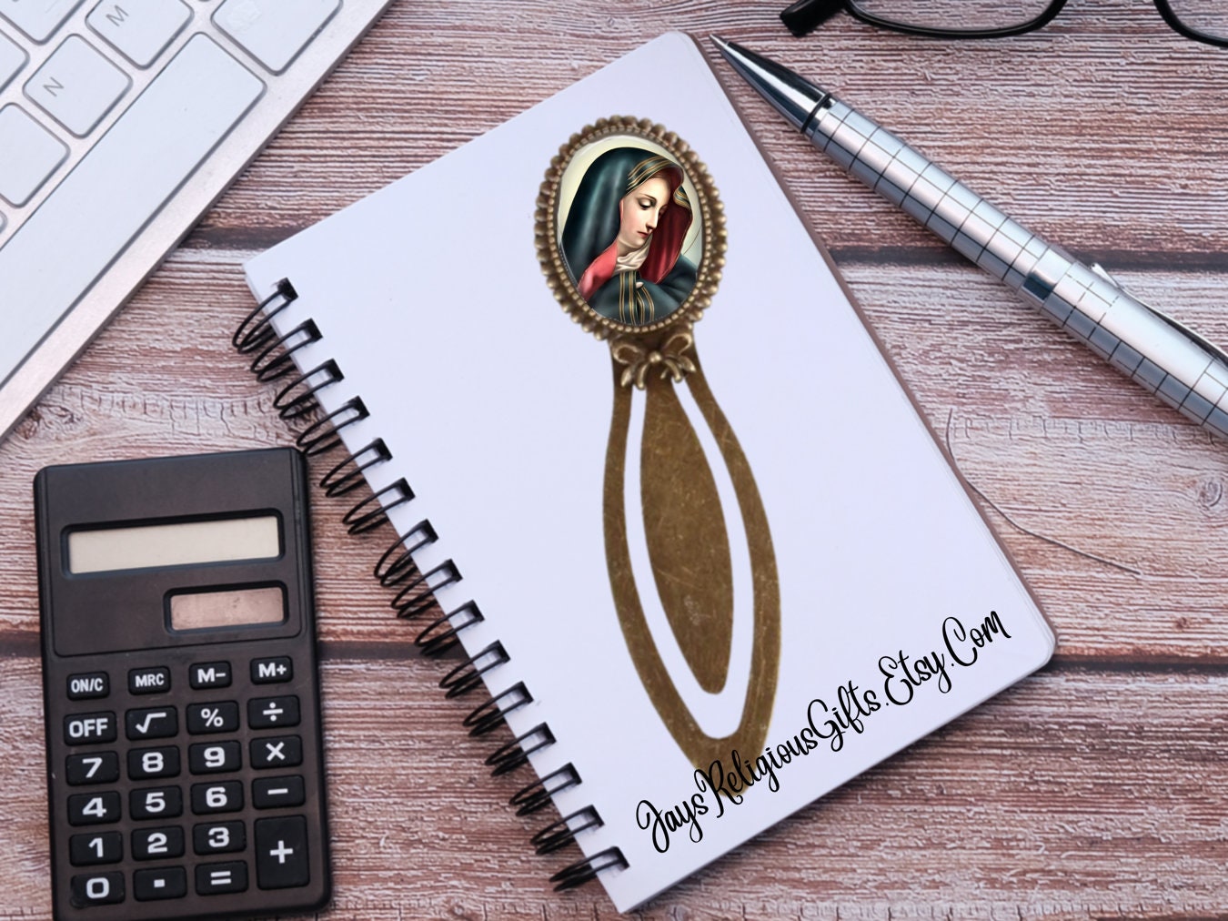Our Lady of Sorrows Bronze Photo Bookmark - Catholic Patron Saint Bible ...