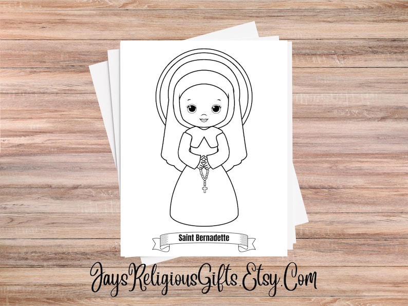 Saint Bernadette Soubirous of Lourdes Coloring Page for Children ...