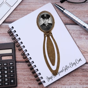 Father Emil Kapaun Bronze Photo Bookmark - Catholic Patron Saint Bible Study Gift for him - Religious Book Reader Gift for Men