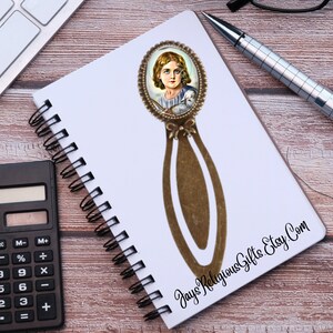 Divine Child of Mary with Lamb Bronze Photo Bookmark - Catholic Patron Saint Bible Study Gift for her - Religious Book Reader Gift for Women