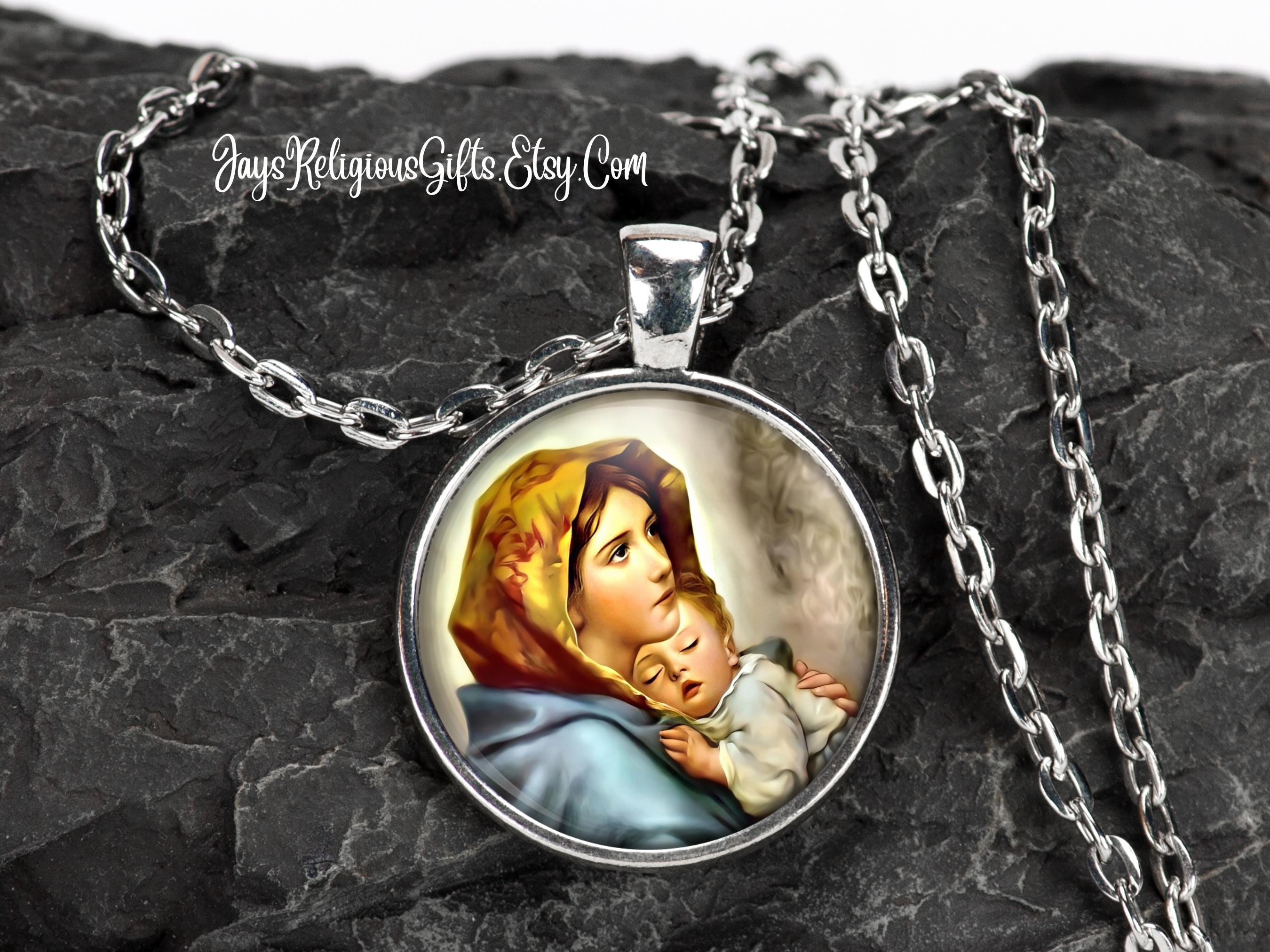 Madonna of the Streets Silver Necklace - Catholic Patron Saint Pendant ...