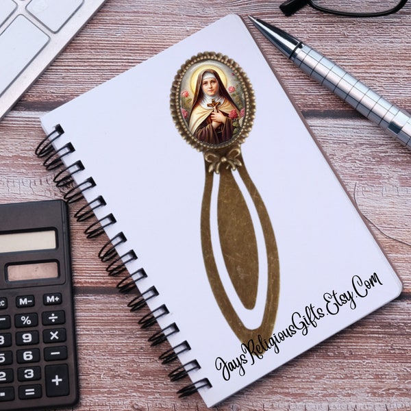 Saint Therese of Lisieux Bronze Photo Bookmark - Catholic Patron Saint Bible Study Gift for her - Religious Book Reader Gift for Women