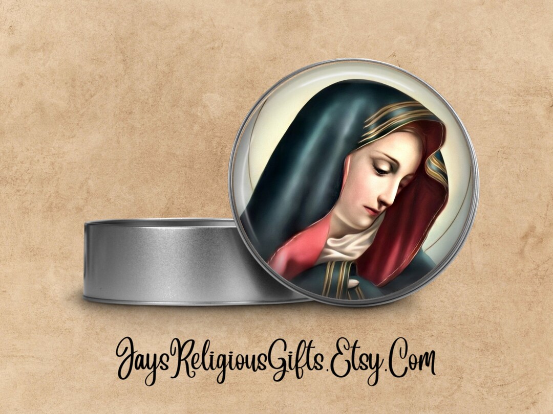 2" Our Lady of Sorrows Rosary Box - Catholic Patron Saint Pill Box Case ...