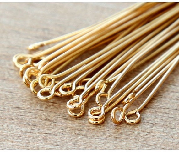 Gold Plated Jewellery Findings Eyepins 