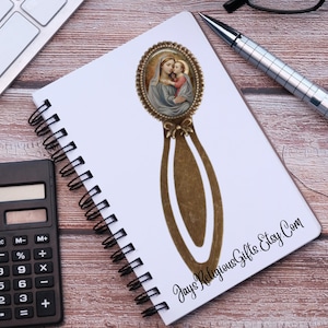 Our Lady of Good Counsel Bronze Photo Bookmark - Catholic Patron Saint Bible Study Gift for her - Religious Book Reader Gift for Women