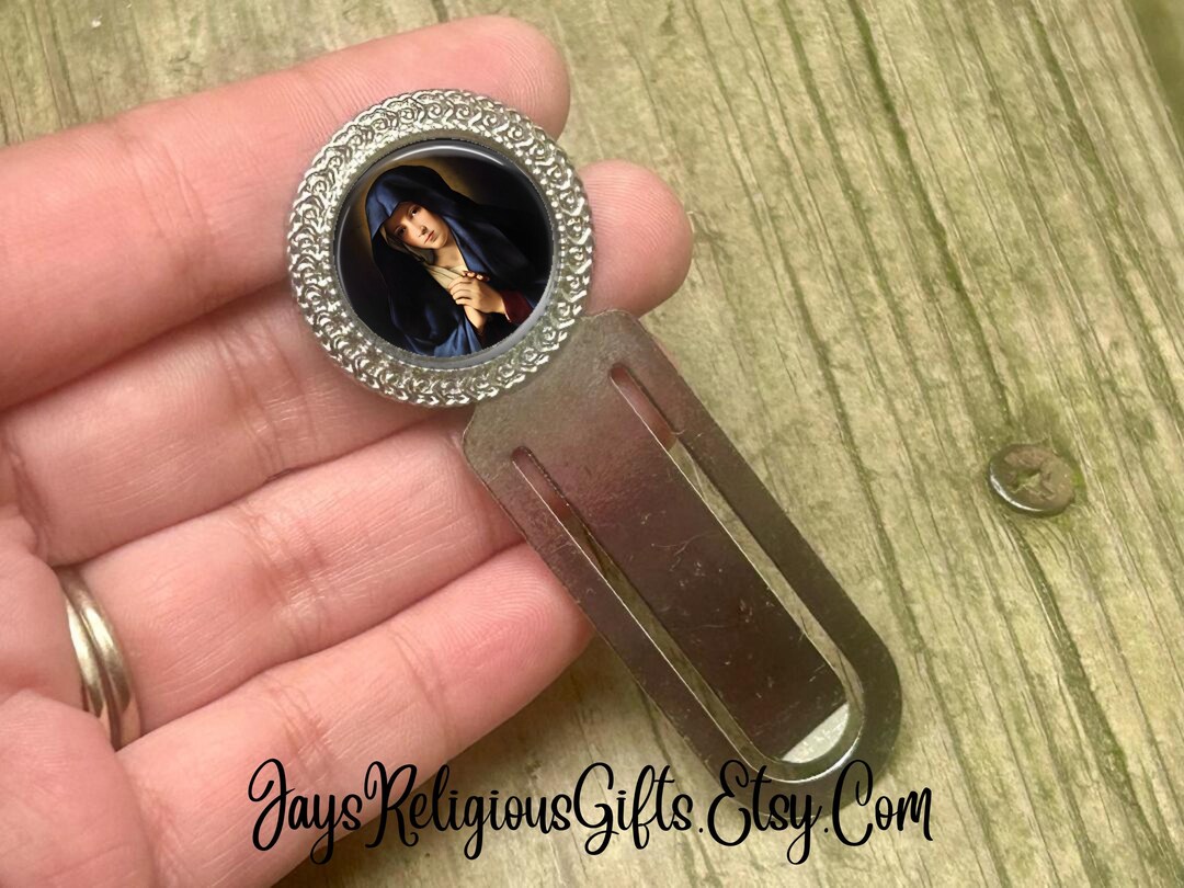Our Lady of Sorrows Silver Photo Bookmark - Catholic Patron Saint Bible ...