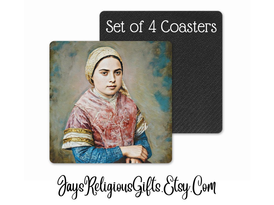 Set of 4 Saint Bernadette Soubirous of Lourdes Neoprene Coasters ...