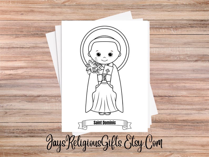 Saint Dominic Coloring Page for Children - Religious PNG Digital ...
