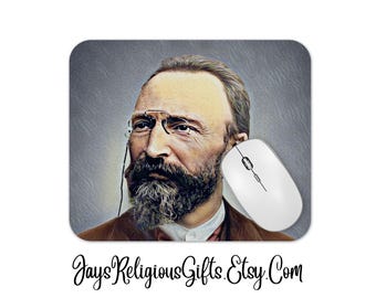 Saint Bartolo Longo Large Mousepad - Catholic Patron Saint Mouse Pad for him - Religious Saint Laptop Computer Mousepad Gift for Men