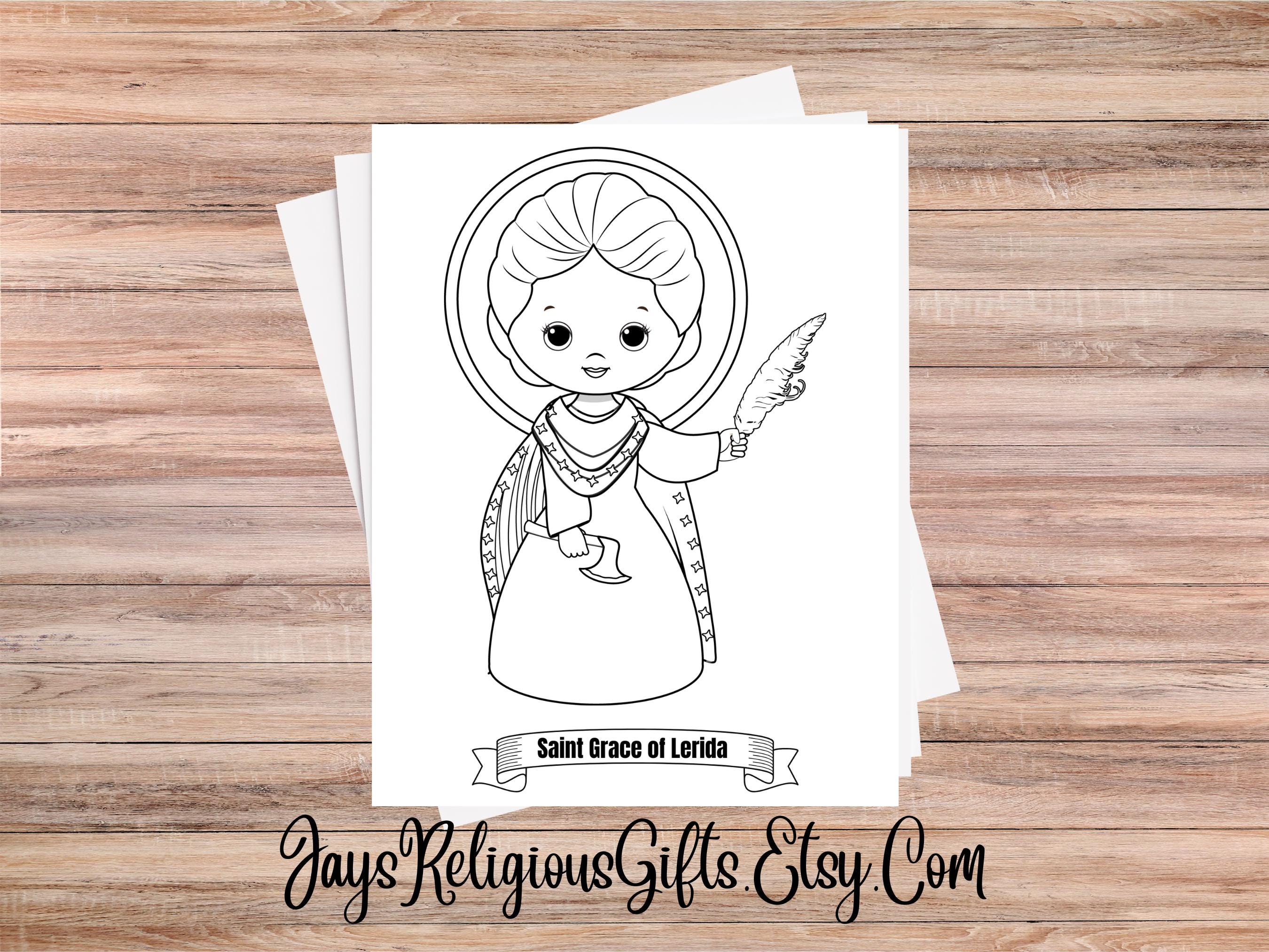 Saint Grace of Lerida Coloring Page for Children - Religious Digital ...