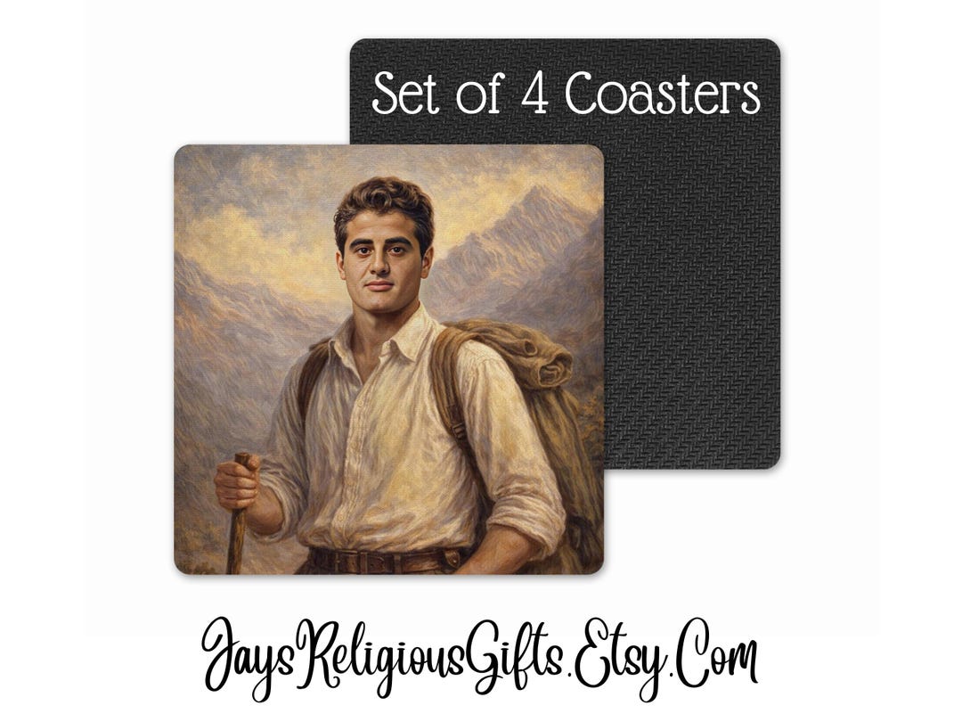 Set of 4 Saint Pier Giorgio Frassati Neoprene Coasters - Catholic ...