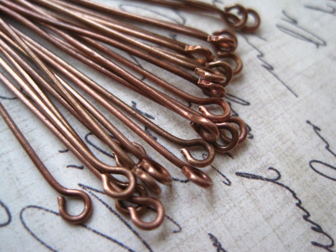 100 Pieces 30mm Red Copper Eye Pins Jewelry Findings for Rosary Jewelry