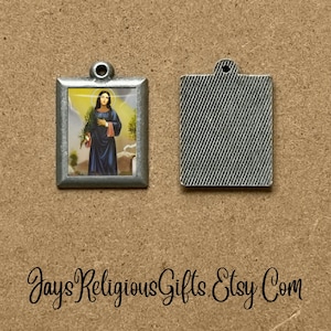 Saint Agatha of Sicily Pewter Necklace Pendant - Catholic Patron Saint Portrait Gift for her - Religious Jewelry Gift for Women