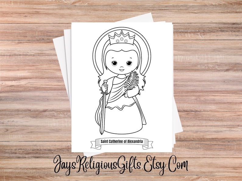 Saint Catherine of Alexandria Coloring Page for Children - Religious ...