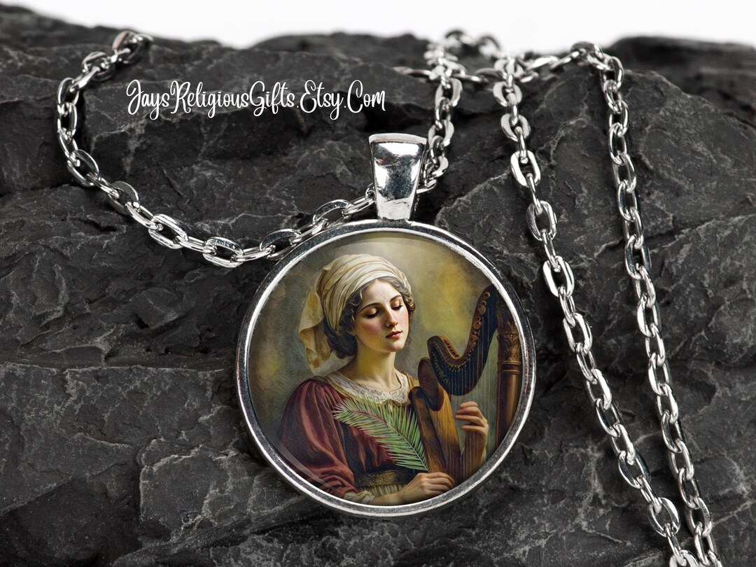 Saint Cecilia of Rome Silver Necklace - Patron Saint of Musicians ...