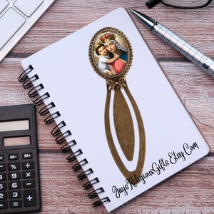 Our Lady of Good Remedy Bronze Photo Bookmark - Catholic Patron Saint Bible Study Gift for her - Religious Book Reader Gift for Women