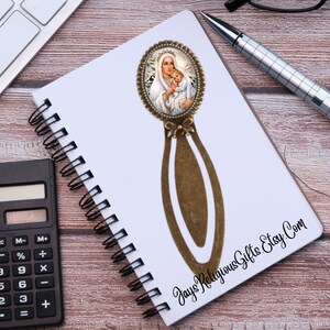 Our Lady of the Snows Bronze Photo Bookmark - Catholic Patron Saint Bible Study Gift for her - Religious Book Reader Gift for Women