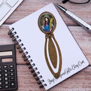 Saint Catherine of Alexandria Bronze Photo Bookmark - Catholic Patron Saint Bible Study Gift for her - Religious Book Reader Gift for Women