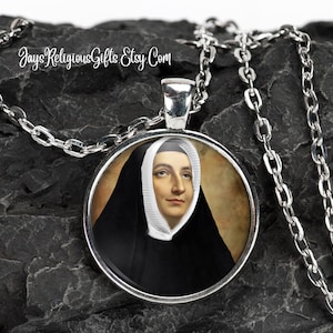 Saint Madeleine Sophie Barat Silver Necklace - Catholic Patron Saint Pendant Gift for her - Religious Photo Jewelry Gift for Women