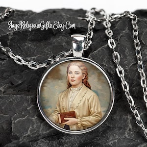 Saint Narcisa De Jesus Martillo Moran Silver Necklace - Catholic Patron Saint Pendant for her - Religious Saint Jewelry gift for Women