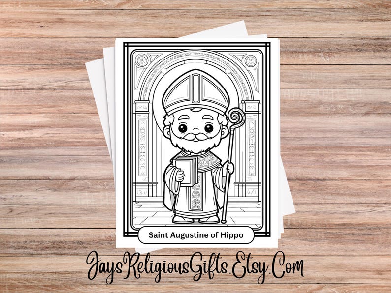 BUNDLE Saint Augustine of Hippo Coloring Page for Children - Religious ...