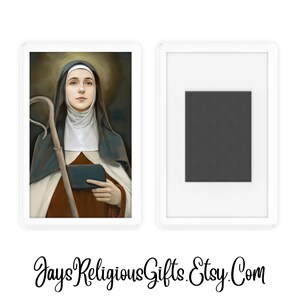 Saint Colette de Corbie Acrylic Magnet - Religious Gift for her - Portrait Kitchen Fridge Magnet Gift - Catholic Saint Photo Gift for Women