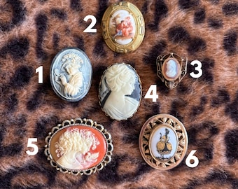 Vintage Cameo Brooch Pin - Choose Your Style, Victorian / Edwardian Inspired Oval Profile Portrait Brooches