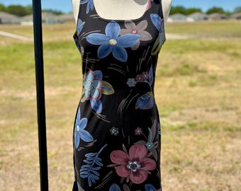 90s Floral Mini Dress: Vintage Y2K Sleeveless Tank - Size Medium