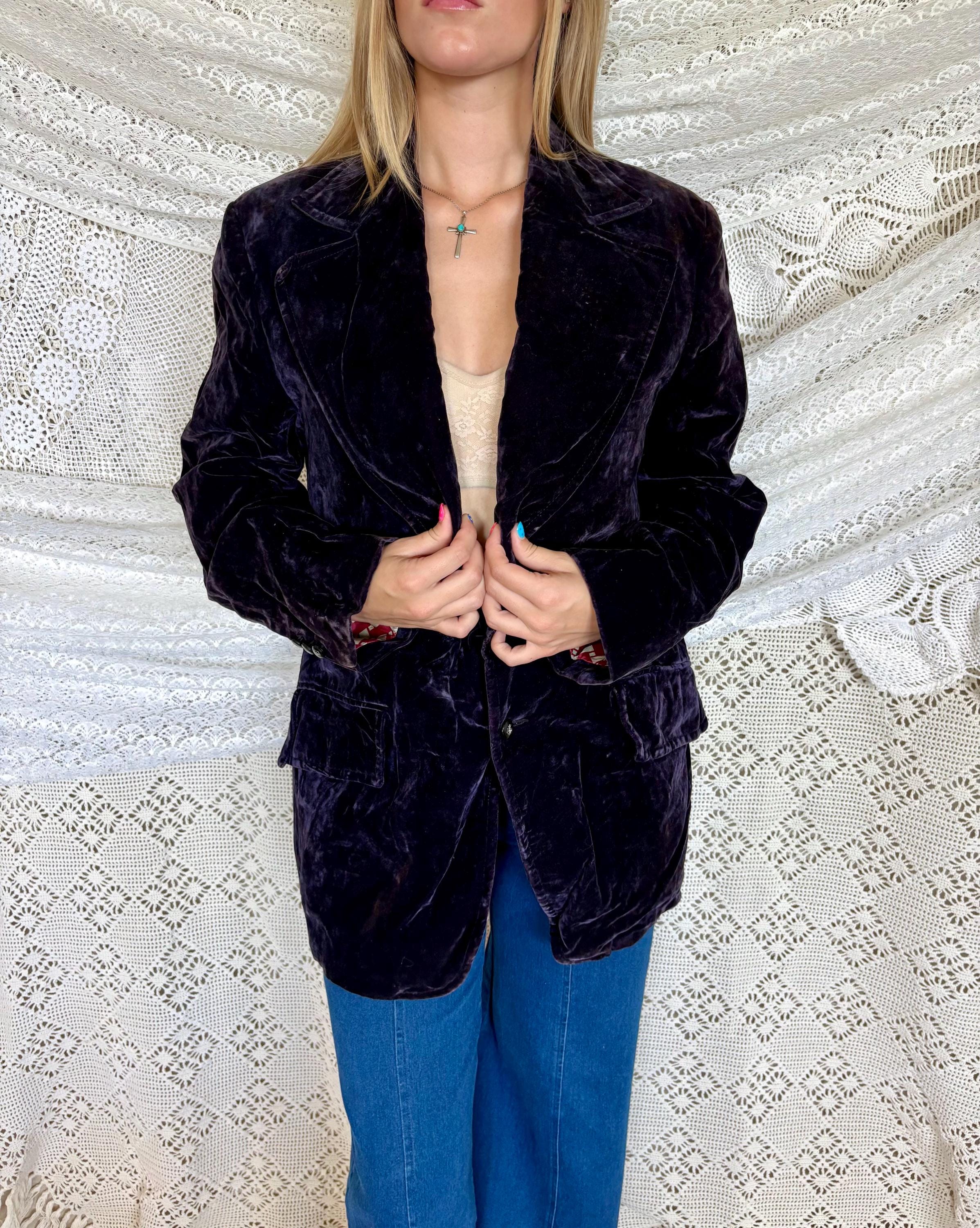 70s Purple Jacket Velvet - Etsy