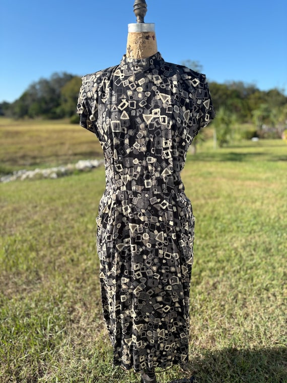 60s style midi dress Elegant Polka Dot Vintage Midi Dress for Women Summer Short Sleeve Square  Collar A-Line Party Sundress 50s 60s Style plus Size
