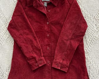 Vintage 1990s Jessica Holbrook Red Suede Jacket | Classic Western Blazer | Soft Leather Outerwear | Size M