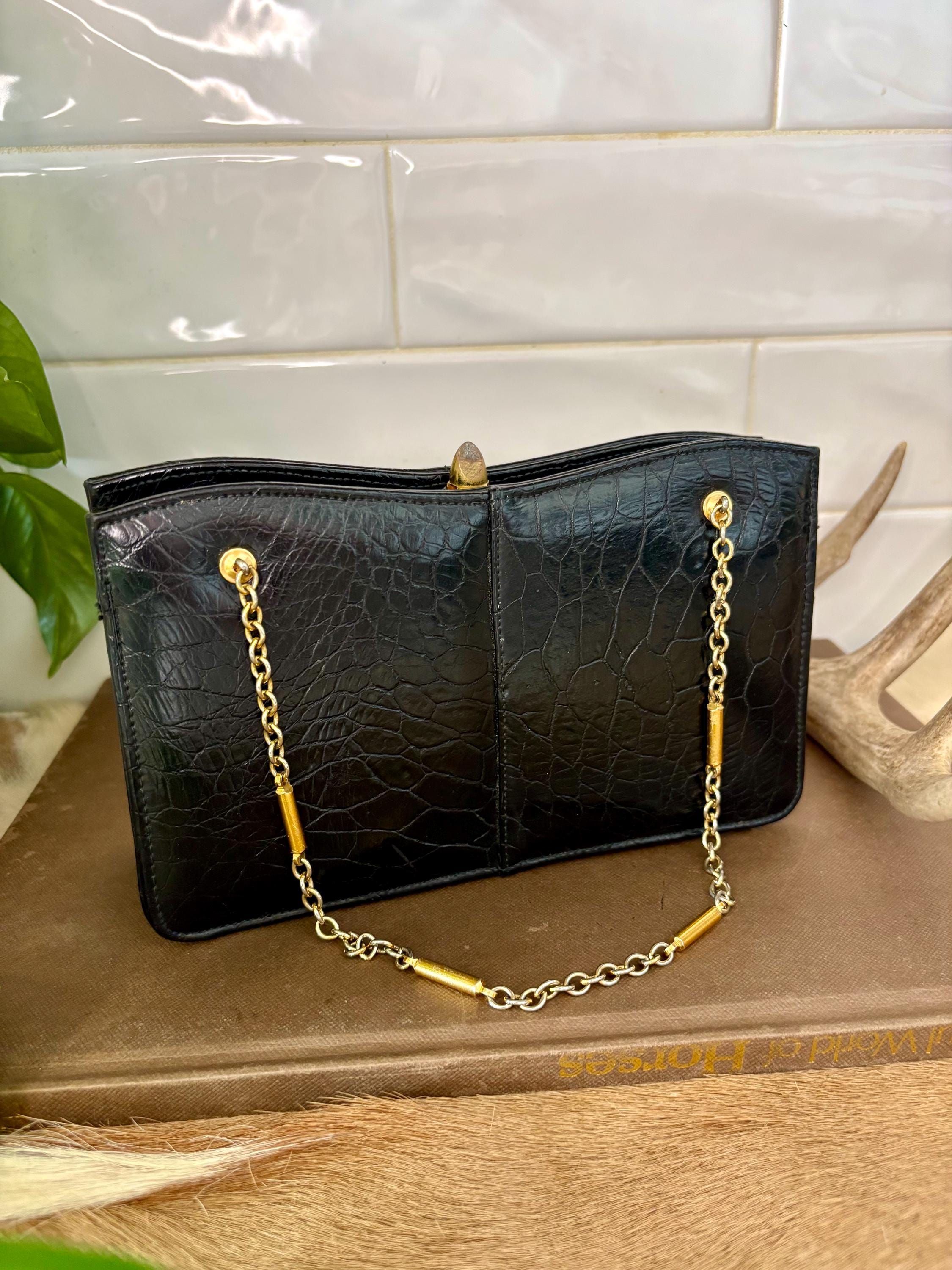 【希少】ヴィンテージ　パイソン　昭和　レトロ　アンティーク　本革　革鞄 Vintage 1960s Handbags - Etsy