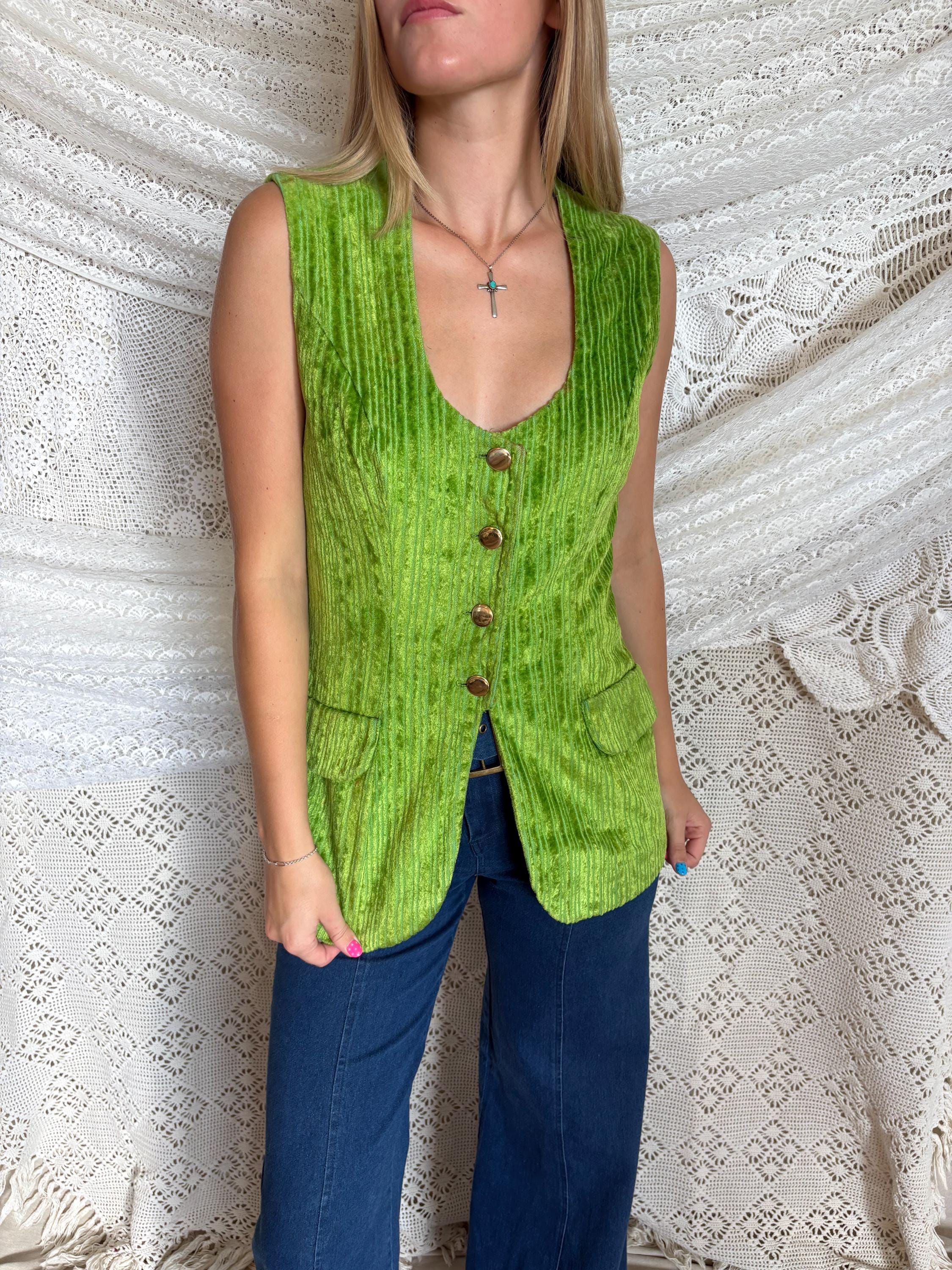 Vintage Velvet 70s Vest - Etsy
